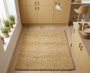 Gold Handmade Wool Area Rug 3x3 Modern Contemporary Decor Style