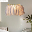 GobekUsa Modern Grey and White Sconce Light with Feather Detail for Parlor Wall