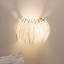 GobekUsa Modern Grey and White Sconce Light with Feather Detail for Parlor Wall