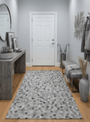 Silver Genuine Leather Area Rug - Modern Contemporary Handmade by The Rug Decor