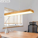 GobekUsa Modern Style LED Wooden Island Ceiling Light Fixture - Wood Rectangle Design