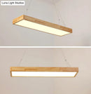 GobekUsa Modern Style LED Wooden Island Ceiling Light Fixture - Wood Rectangle Design