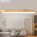 GobekUsa Modern Style LED Wooden Island Ceiling Light Fixture - Wood Rectangle Design