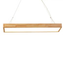 GobekUsa Modern Style LED Wooden Island Ceiling Light Fixture - Wood Rectangle Design