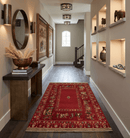 Maroon Hand Knotted Wool Area Rug 5x7 - Indian Wedding Antique