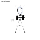 GobekUsa Modern Style USB LED Fill Flash Light with Tripod Design - Circle Metallic Vanity Lighting (Black)