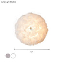 GobekUsa Modern Stylish Feather Wall Light - Blooming Grey/White Sconce Lighting for Sitting Room