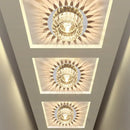 Modern sunburst crystal led flush mount ceiling light for living room by Decorbites