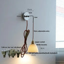 GobekUsa Ceramic LED Wall Sconce Pull Chain Switch Bedside Lamp White Nordic Modern Fixtures