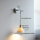 GobekUsa Ceramic LED Wall Sconce Pull Chain Switch Bedside Lamp White Nordic Modern Fixtures