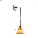 GobekUsa Ceramic LED Wall Sconce Pull Chain Switch Bedside Lamp White Nordic Modern Fixtures
