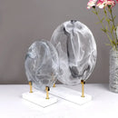 GobekUsa Glass Geometric Disk Marble Cake Craft Home Decor Figurines
