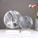 GobekUsa Glass Geometric Disk Marble Cake Craft Home Decor Figurines