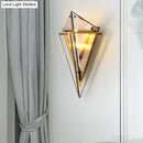 GobekUsa Modern Tapered Wall Sconce with Amber Glass - 2 Heads Living Room Light Fixture