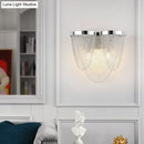 GobekUsa Modern Tassel Wall Light with 2 Aluminum Lights in Chrome Finish for Bedroom