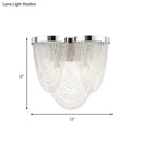 GobekUsa Modern Tassel Wall Light with 2 Aluminum Lights in Chrome Finish for Bedroom