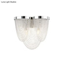 GobekUsa Modern Tassel Wall Light with 2 Aluminum Lights in Chrome Finish for Bedroom