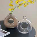 GobekUsa Geometric Circles Glass Vase for Home Decor and Flower Arrangement