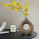 GobekUsa Geometric Circles Glass Vase for Home Decor and Flower Arrangement