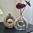 GobekUsa Geometric Circles Glass Vase for Home Decor and Flower Arrangement