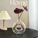 GobekUsa Geometric Circles Glass Vase for Home Decor and Flower Arrangement