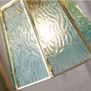 Modern teal & amber copper glass led pendant lamp dining room by Decorbites