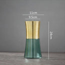 GobekUsa Gold Metal Glass Vase: Round Transparent Terrarium for Home Decor & Flower Arrangement