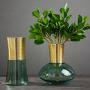 GobekUsa Gold Metal Glass Vase: Round Transparent Terrarium for Home Decor & Flower Arrangement