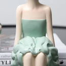 GobekUsa Bowknot Girl Figurine: Modern Nordic Character Sculpture with Storage Box