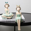 GobekUsa Bowknot Girl Figurine: Modern Nordic Character Sculpture with Storage Box