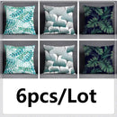 Modern teal cosmic leaves flower pillowcase set bedroom decor by Decorbites