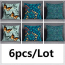Modern teal cosmic leaves flower pillowcase set bedroom decor by Decorbites