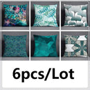 Modern teal cosmic leaves flower pillowcase set bedroom decor by Decorbites