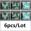Modern teal cosmic leaves flower pillowcase set bedroom decor by Decorbites