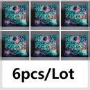 Modern teal cosmic leaves flower pillowcase set bedroom decor by Decorbites