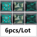 Modern teal cosmic leaves flower pillowcase set bedroom decor by Decorbites