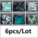 Modern teal cosmic leaves flower pillowcase set bedroom decor by Decorbites