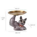 GobekUsa Bulldog Tray: Modern Resin Sculpture for Home Decor, Fruit/Key/Candy Storage