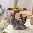 GobekUsa Bulldog Tray: Modern Resin Sculpture for Home Decor, Fruit/Key/Candy Storage