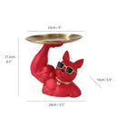 GobekUsa Bulldog Tray: Modern Resin Sculpture for Home Decor, Fruit/Key/Candy Storage