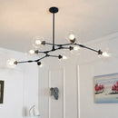 GobekUsa Glass Branch Ceiling Chandelier with Multi Color Lampshades