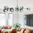 GobekUsa Glass Branch Ceiling Chandelier with Multi Color Lampshades