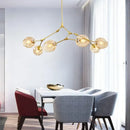 GobekUsa Glass Branch Ceiling Chandelier with Multi Color Lampshades