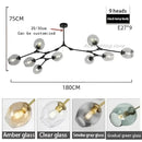 GobekUsa Glass Bubble Branch Chandelier: Modern Hanging Ceiling Light Fixture