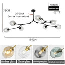 GobekUsa Glass Bubble Branch Chandelier: Modern Hanging Ceiling Light Fixture