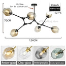 GobekUsa Glass Bubble Branch Chandelier: Modern Hanging Ceiling Light Fixture
