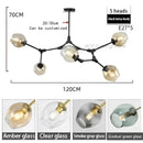 GobekUsa Glass Bubble Branch Chandelier: Modern Hanging Ceiling Light Fixture