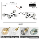 GobekUsa Glass Bubble Branch Chandelier: Modern Hanging Ceiling Light Fixture