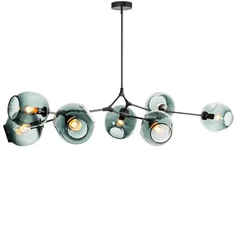 GobekUsa Glass Bubble Branch Chandelier: Modern Hanging Ceiling Light Fixture