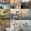 GobekUsa Glass Bubble Branch Chandelier: Modern Hanging Ceiling Light Fixture
